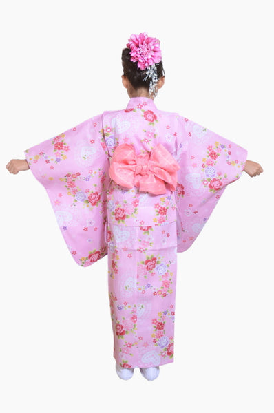 Girls yukata and obi belt set / GY #03 (5-6)