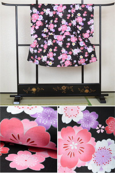 Girls yukata and obi belt set / GY #04 (5-6)