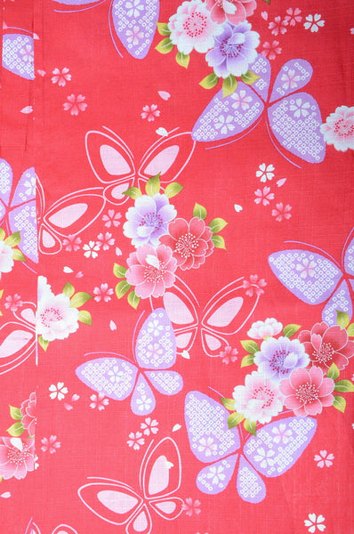 Girls yukata and obi belt set / GY #01 (5-6)