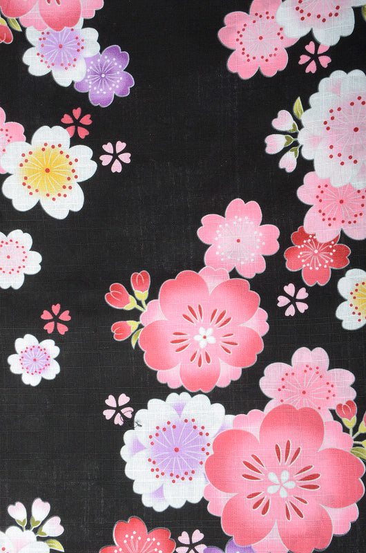 Girls yukata and obi belt set / GY #04 (7-8)