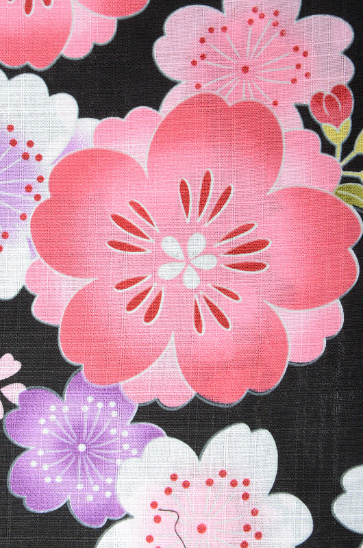 Girls yukata and obi belt set / GY #04 (7-8)