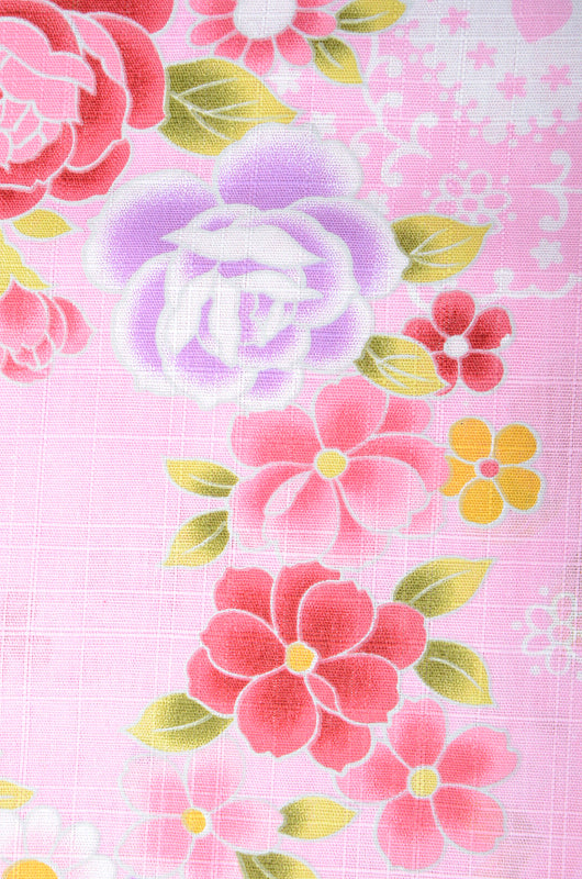 Girls yukata and obi belt set / GY #03 (7-8)