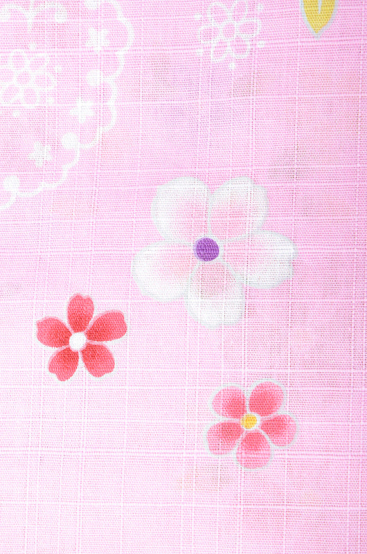 Girls yukata and obi belt set / GY #03 (7-8)