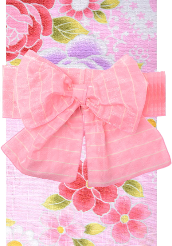 Girls yukata and obi belt set / GY #03 (7-8)