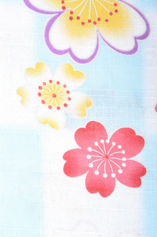 Girls yukata and obi belt set / GY #02 (9-10)