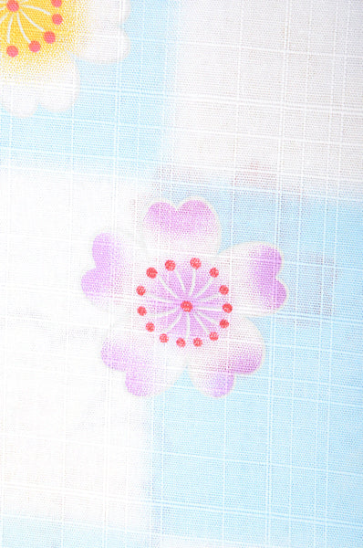 Girls yukata and obi belt set / GY #02 (7-8)