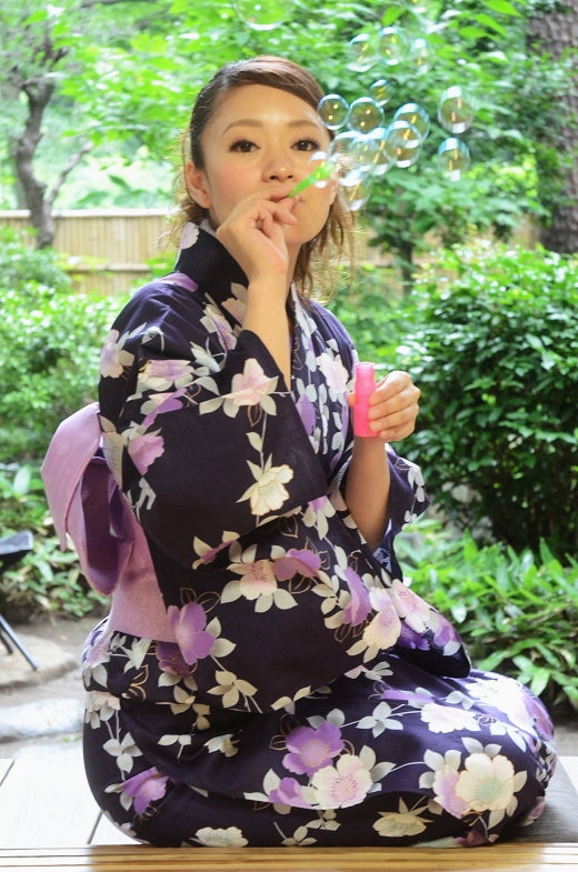 Japanese yukata kimono / D #068