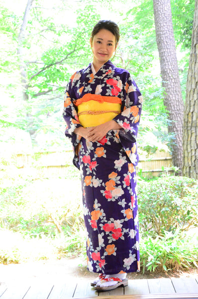 Japanese yukata kimono / D #145