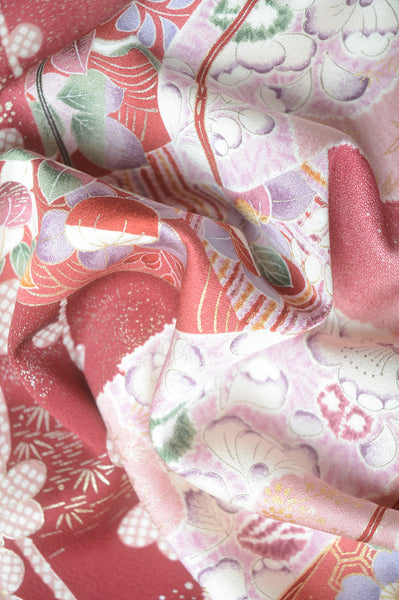 Long-sleeved kimono 6 items set / Furisode / FK#1-393