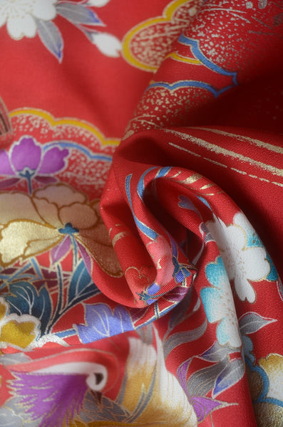 Long-sleeved kimono 6 items set / Furisode / FK#1-855