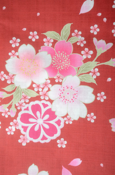 Yukata for indoor use / sakura:YB1552-A-red