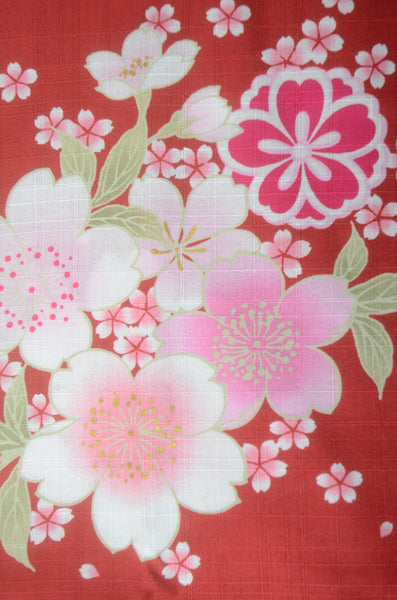 Yukata for indoor use / sakura:YB1552-A-red