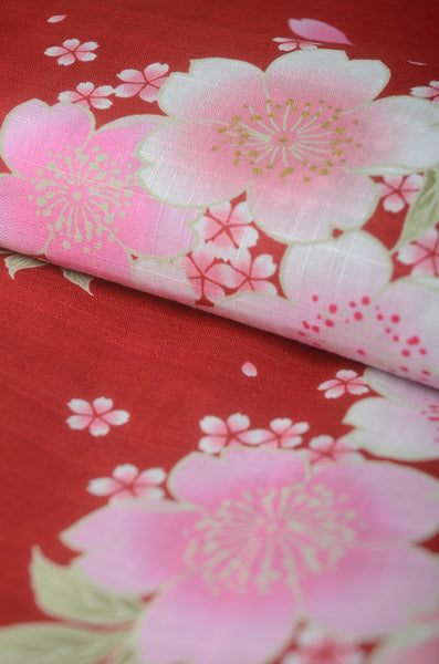 Yukata for indoor use / sakura:YB1552-A-red