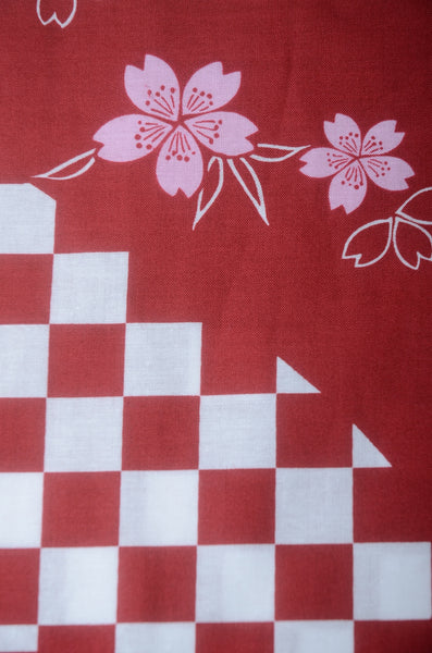 Yukata for indoor use /ichimatsu-sakura:YB552-red