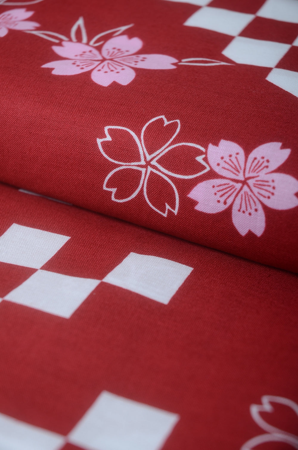 Yukata for indoor use /ichimatsu-sakura:YB552-red