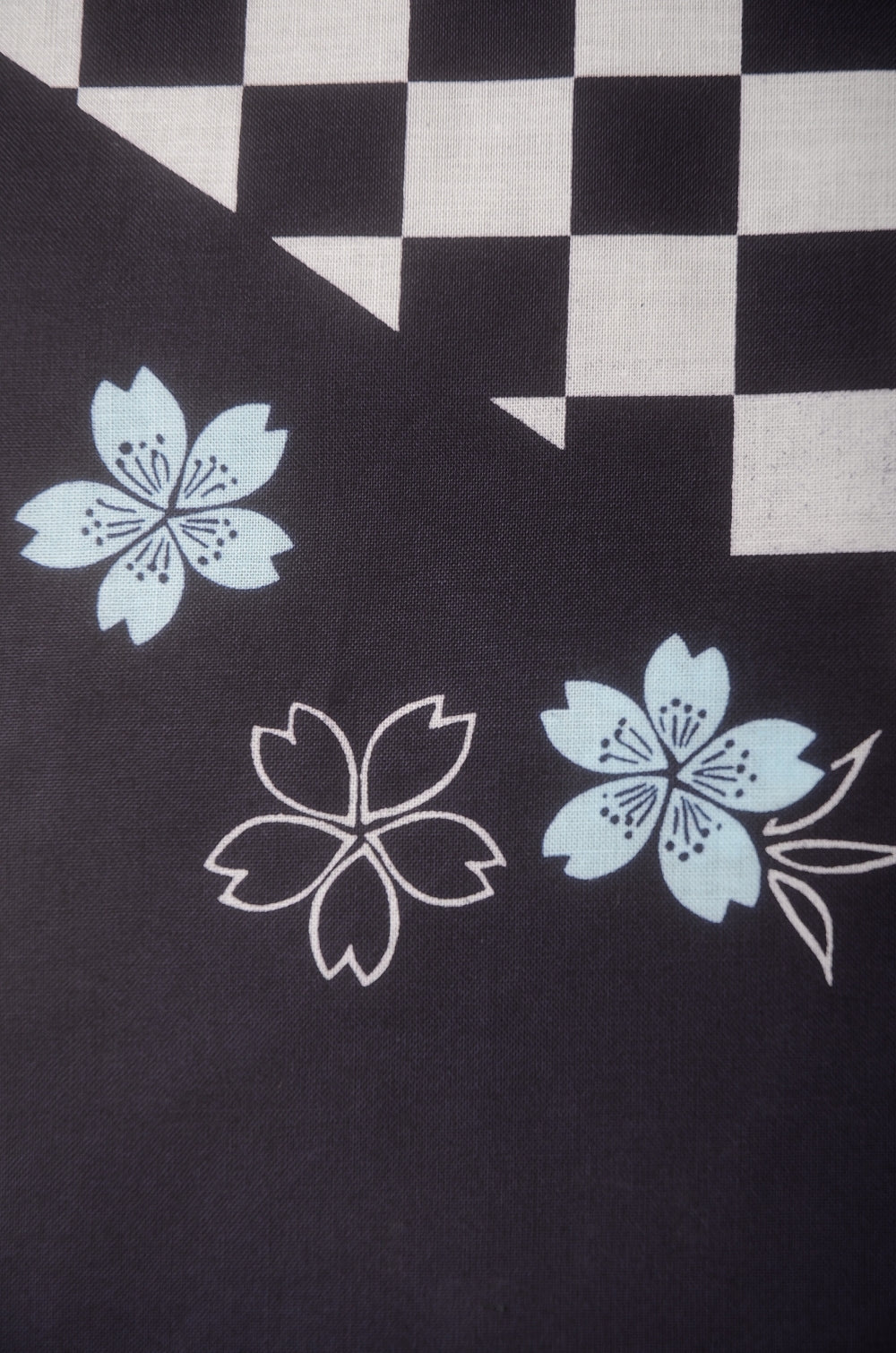 Yukata for indoor use /ichimatsu-sakura:YB553-indigo