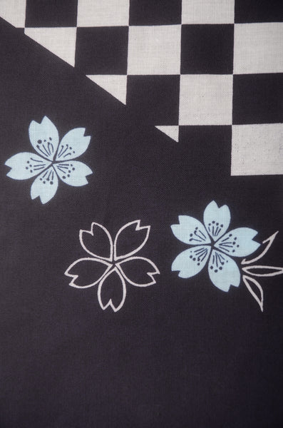 Yukata for indoor use /ichimatsu-sakura:YB553-indigo