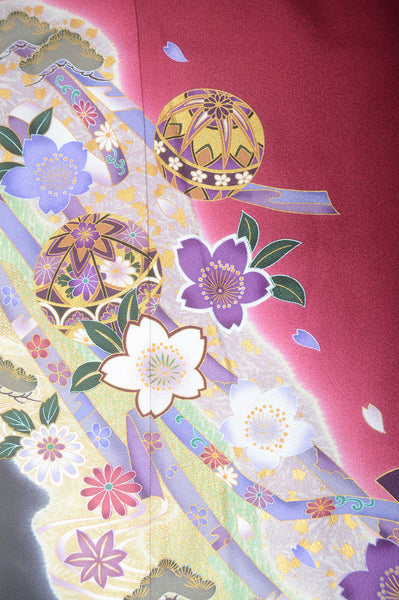 Long-sleeved kimono 6 items set / Furisode / FK#1-532