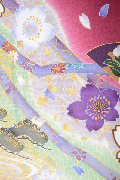 Long-sleeved kimono 6 items set / Furisode / FK#1-532