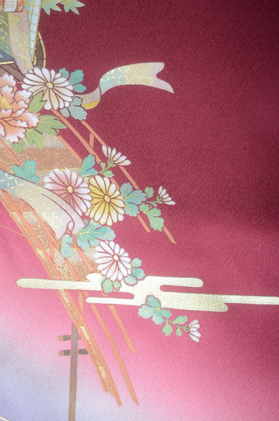 Long-sleeved kimono 6 items set / Furisode / FK#1-716