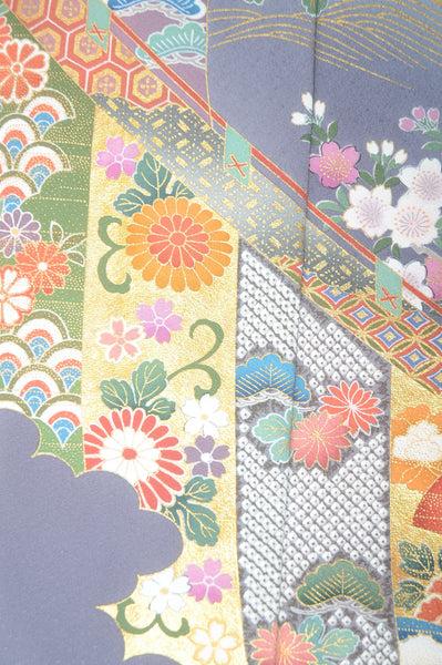 Long-sleeved kimono 6 items set / Furisode / FK#1-442