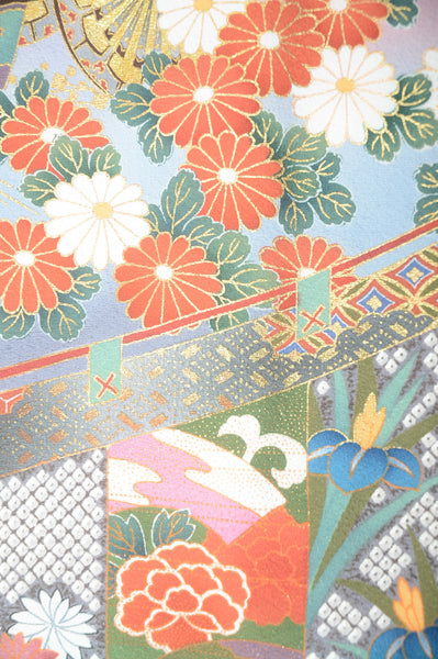 Long-sleeved kimono 6 items set / Furisode / FK#1-442