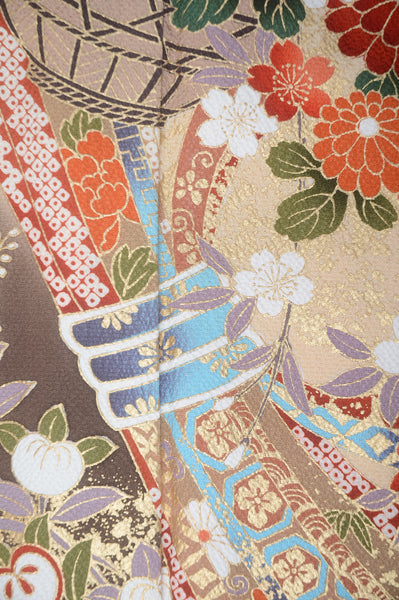 Long-sleeved kimono 6 items set / Furisode / FK#1-675