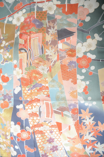 Long-sleeved kimono 6 items set / Furisode / FK#1-779