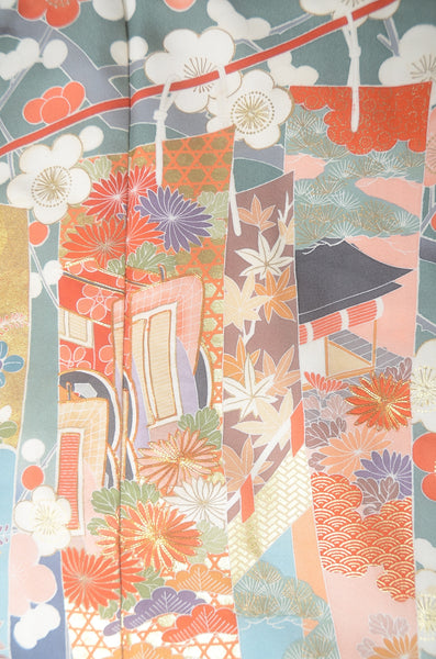 Long-sleeved kimono 6 items set / Furisode / FK#1-779