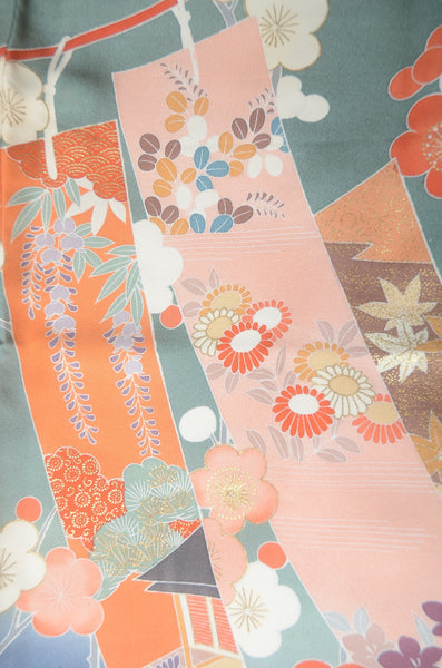 Long-sleeved kimono 6 items set / Furisode / FK#1-779