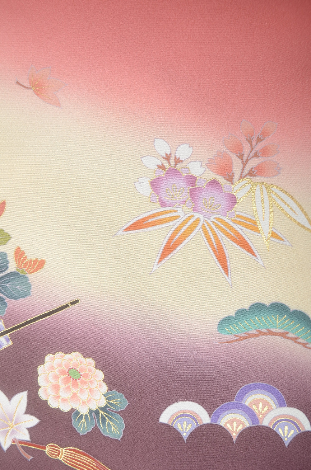 Long-sleeved kimono 6 items set / Furisode / FK#1-787