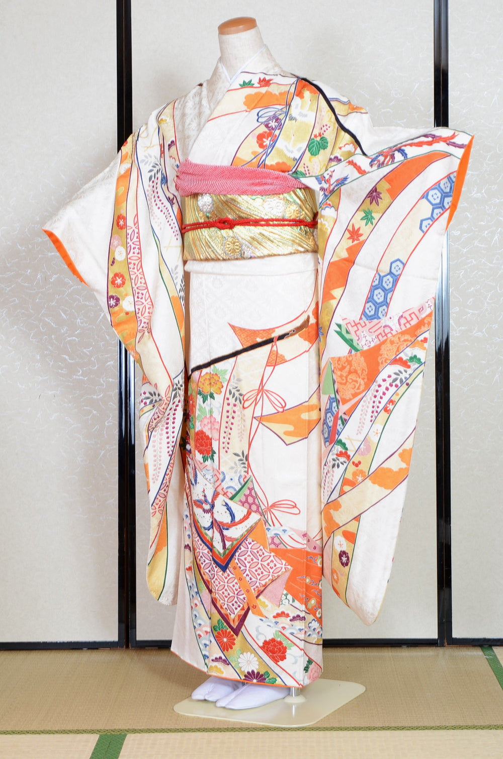 Long-sleeved kimono 6 items set / Furisode / FK#1-726