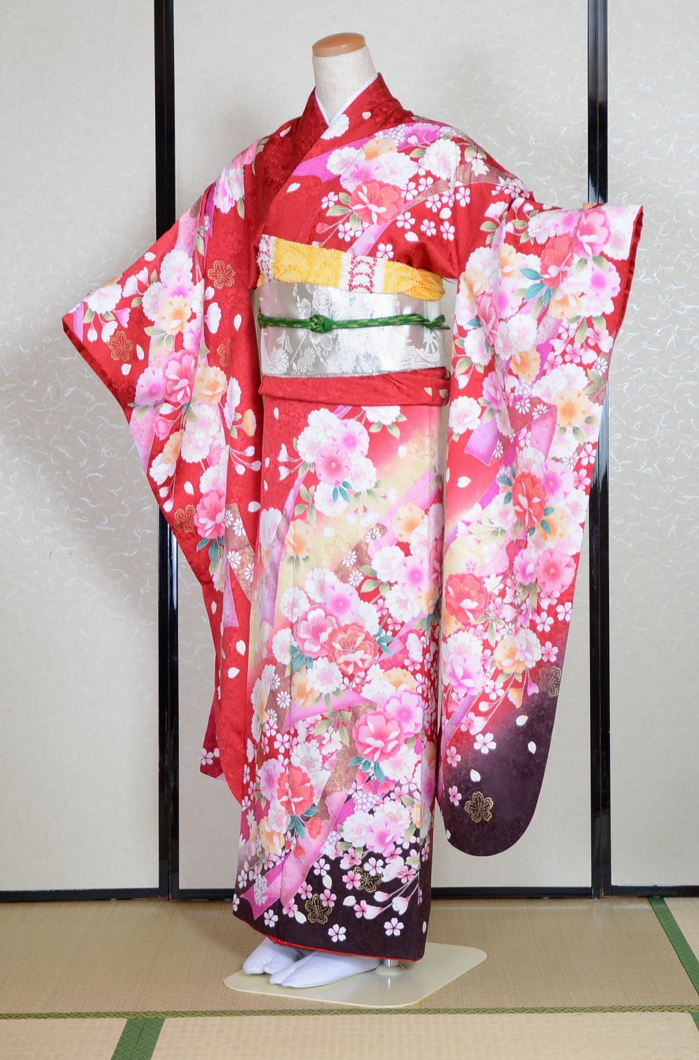 Long-sleeved kimono 6 items set / Furisode / FK#1-574
