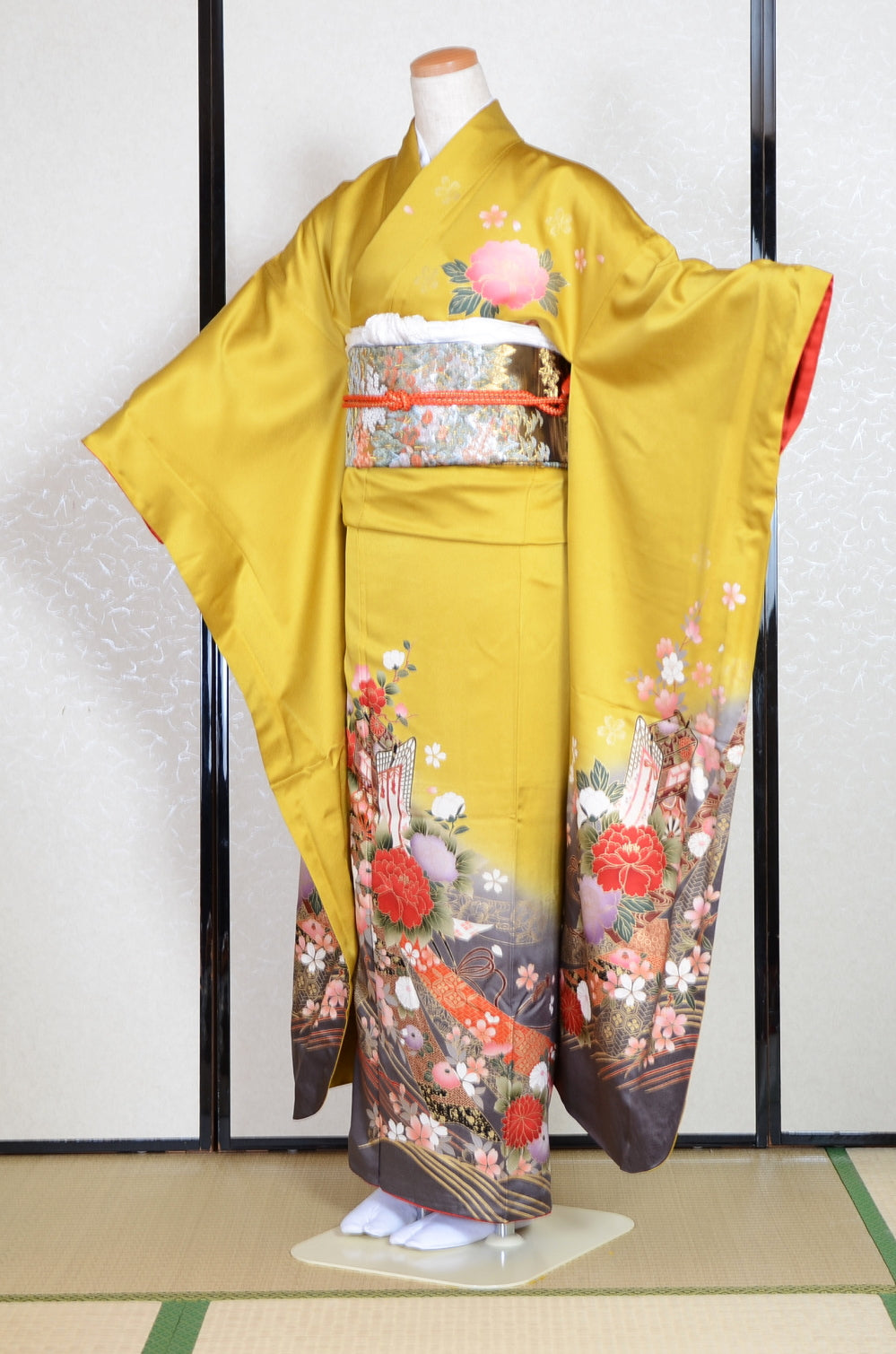Long-sleeved kimono 6 items set / Furisode / FK#1-576