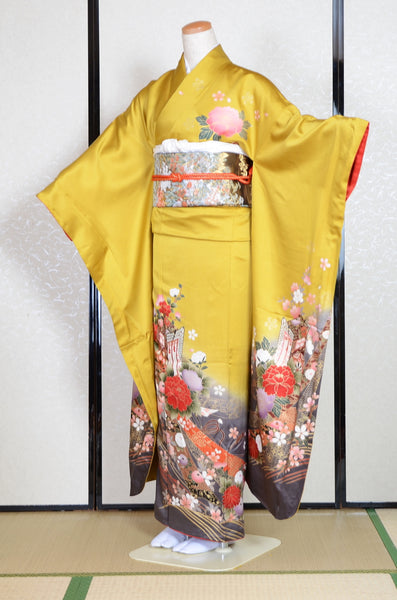 Long-sleeved kimono 6 items set / Furisode / FK#1-576