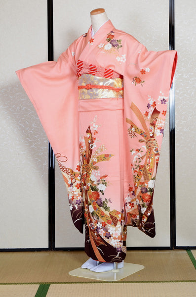 Long-sleeved kimono 6 items set / Furisode / FK#1-845