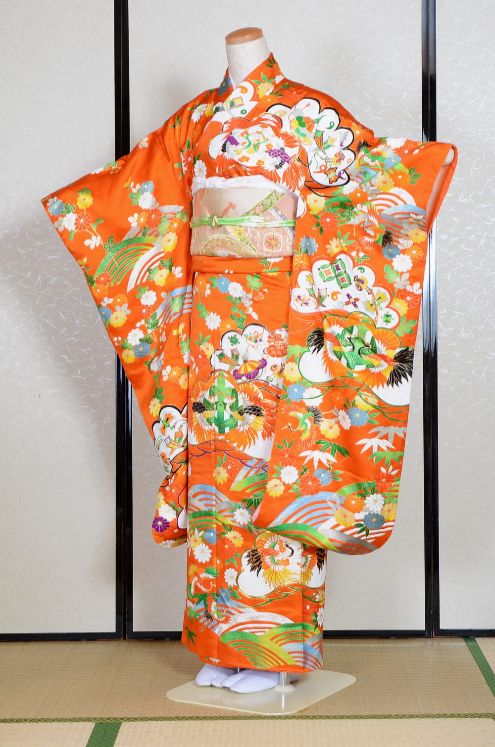 Long-sleeved kimono 6 items set / Furisode / FK#1-755