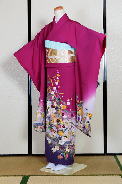 Long-sleeved kimono 6 items set / Furisode / FK#1-856