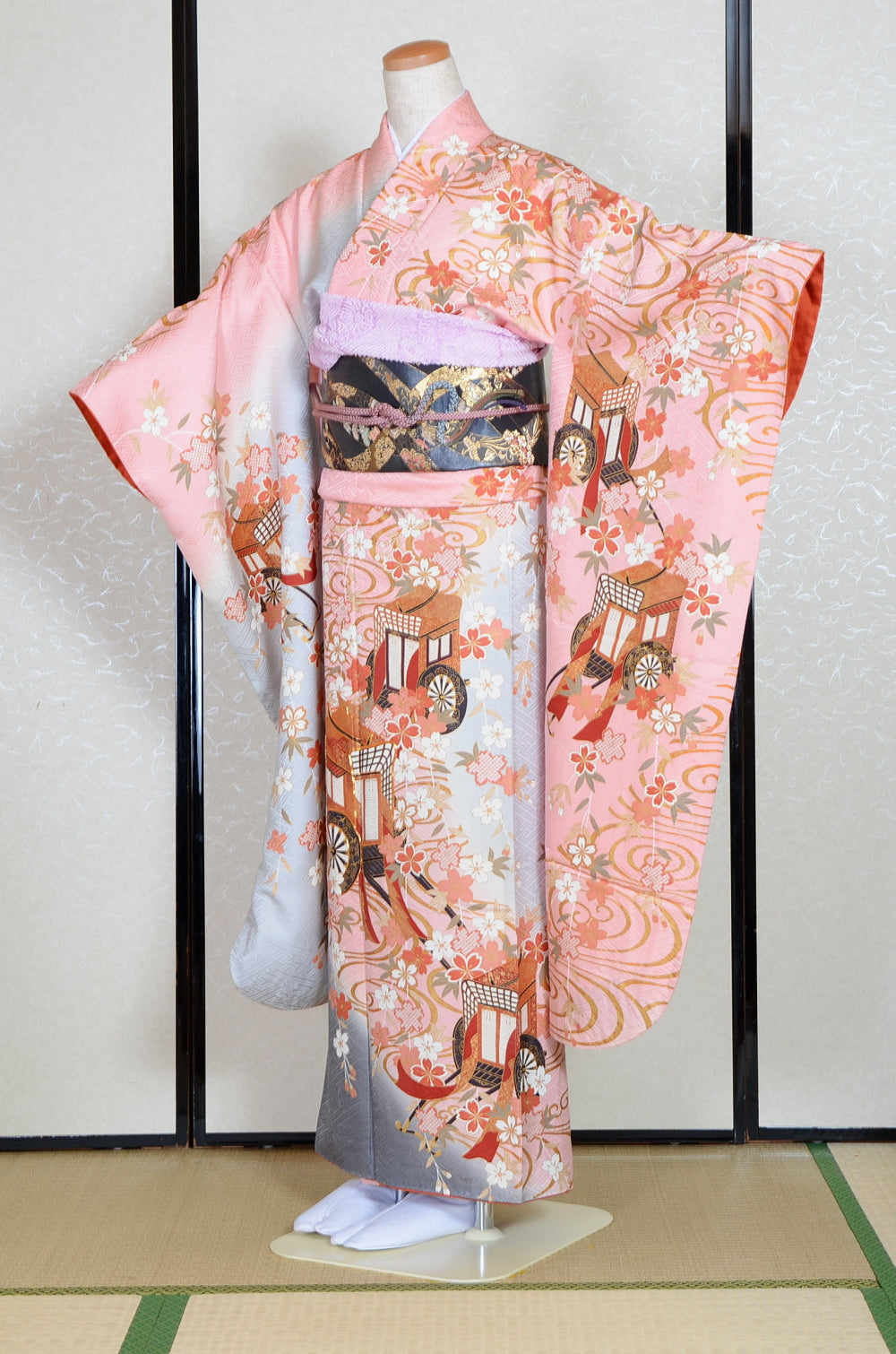 Long-sleeved kimono 6 items set / Furisode / FK#1-715