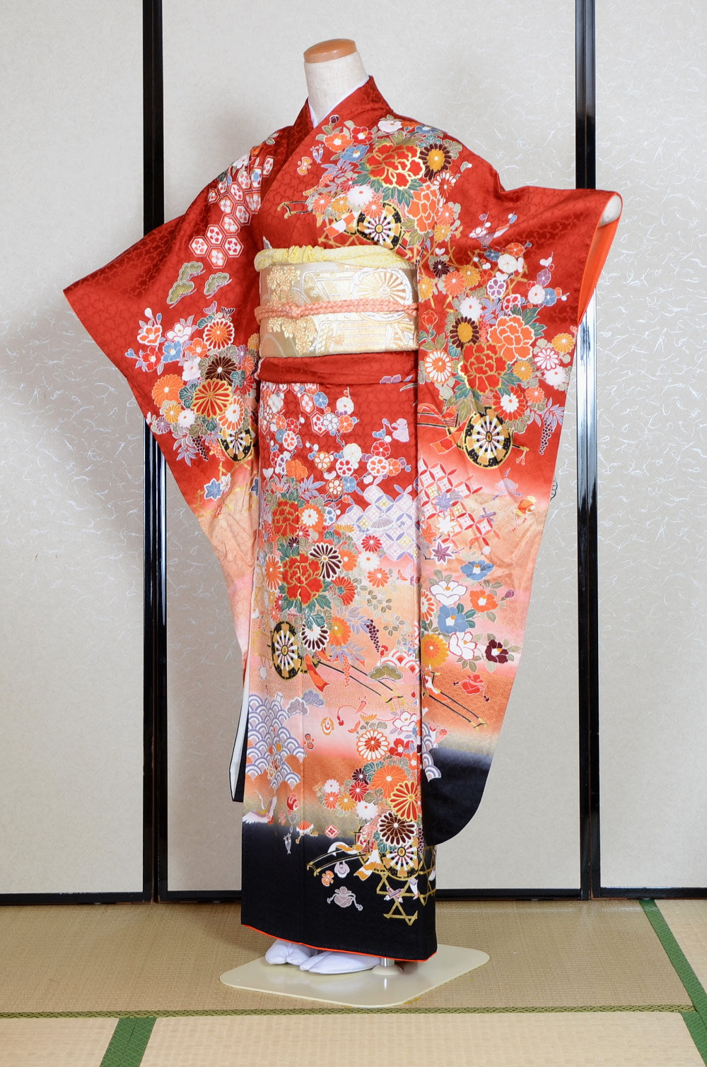 Long-sleeved kimono 6 items set / Furisode / FK#1-733