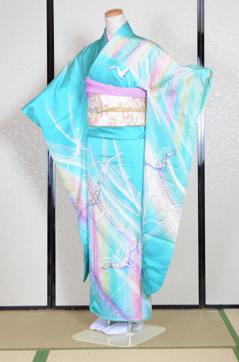 Long-sleeved kimono 6 items set / Furisode / FK#1-589