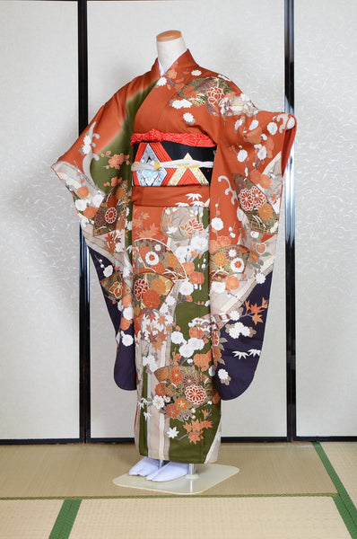 Long-sleeved kimono 6 items set / Furisode / FK#1-537