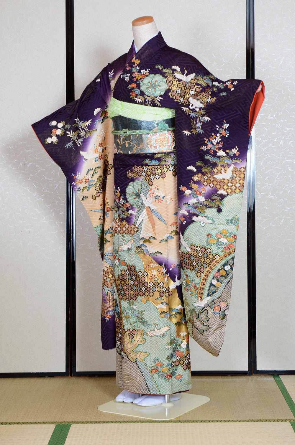 Long-sleeved kimono 6 items set / Furisode / FK#1-738