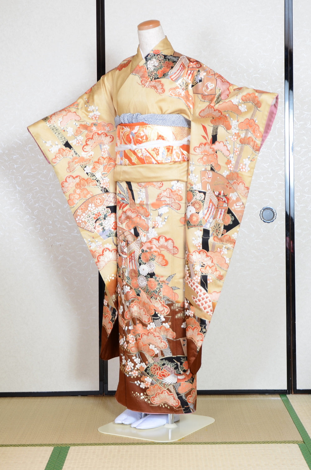 Long-sleeved kimono 6 items set / Furisode / FK#1-681