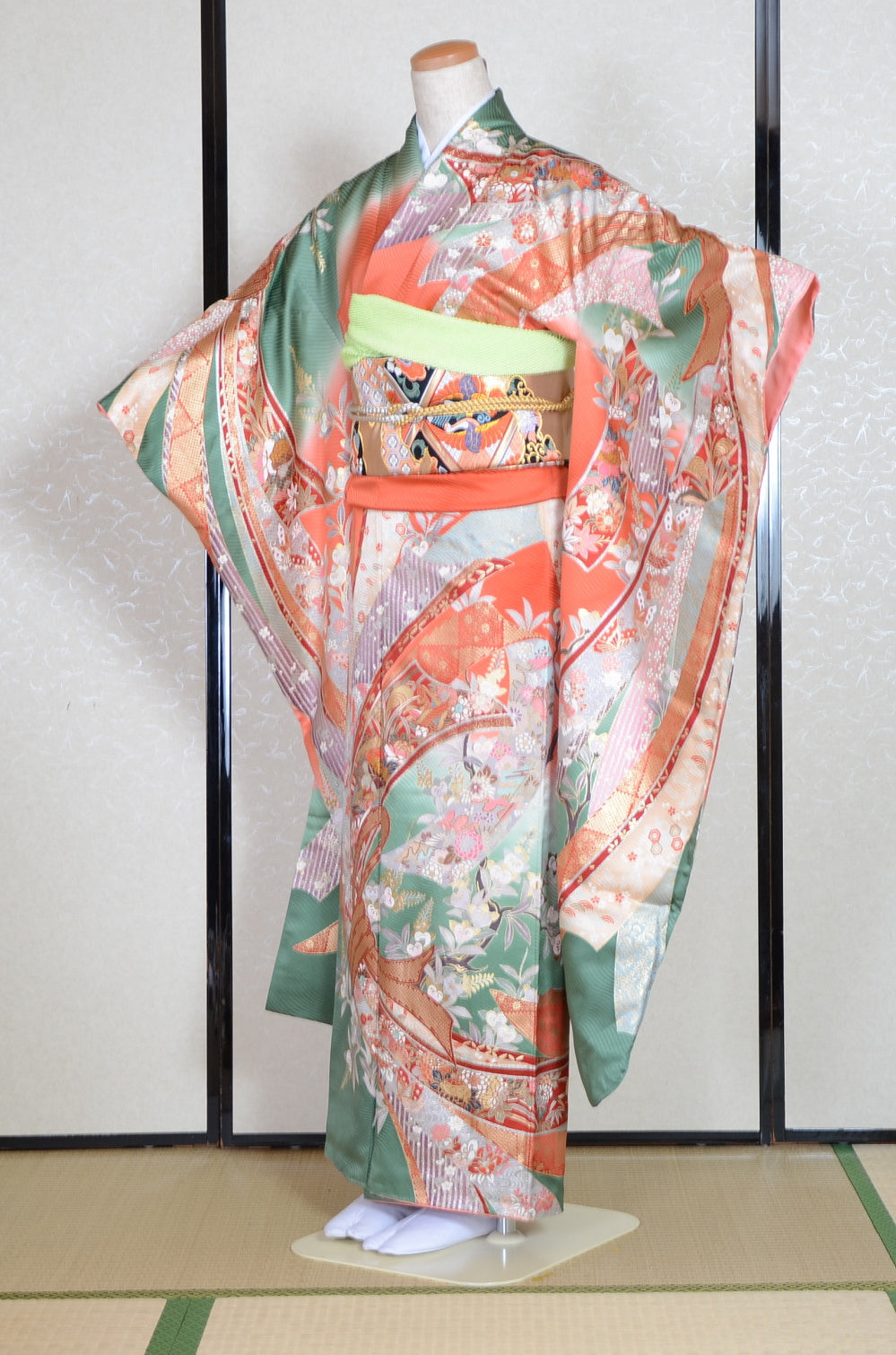 Long-sleeved kimono 6 items set / Furisode / FK#1-572