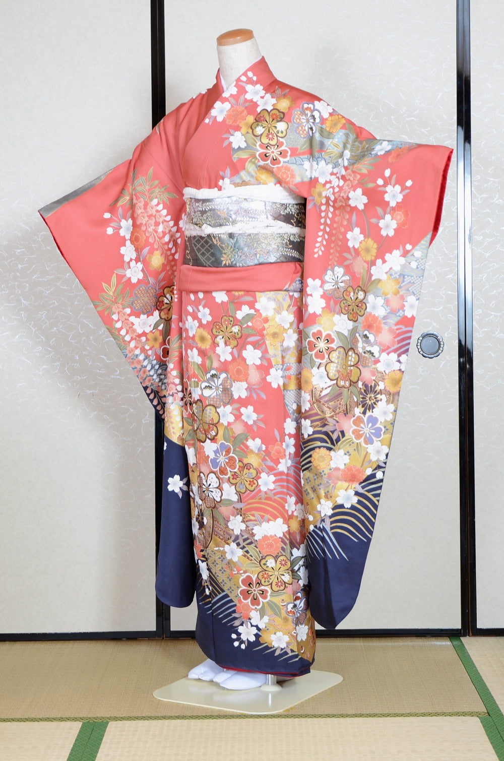 Long-sleeved kimono 6 items set / Furisode / FK#1-693