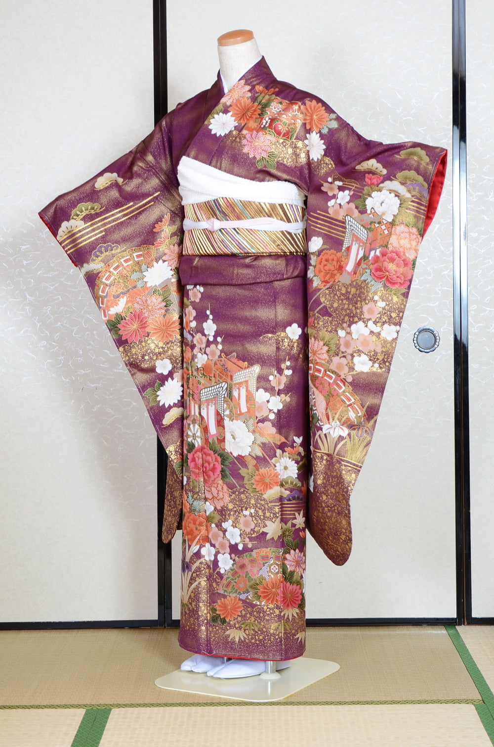 Long-sleeved kimono 6 items set / Furisode / FK#1-683