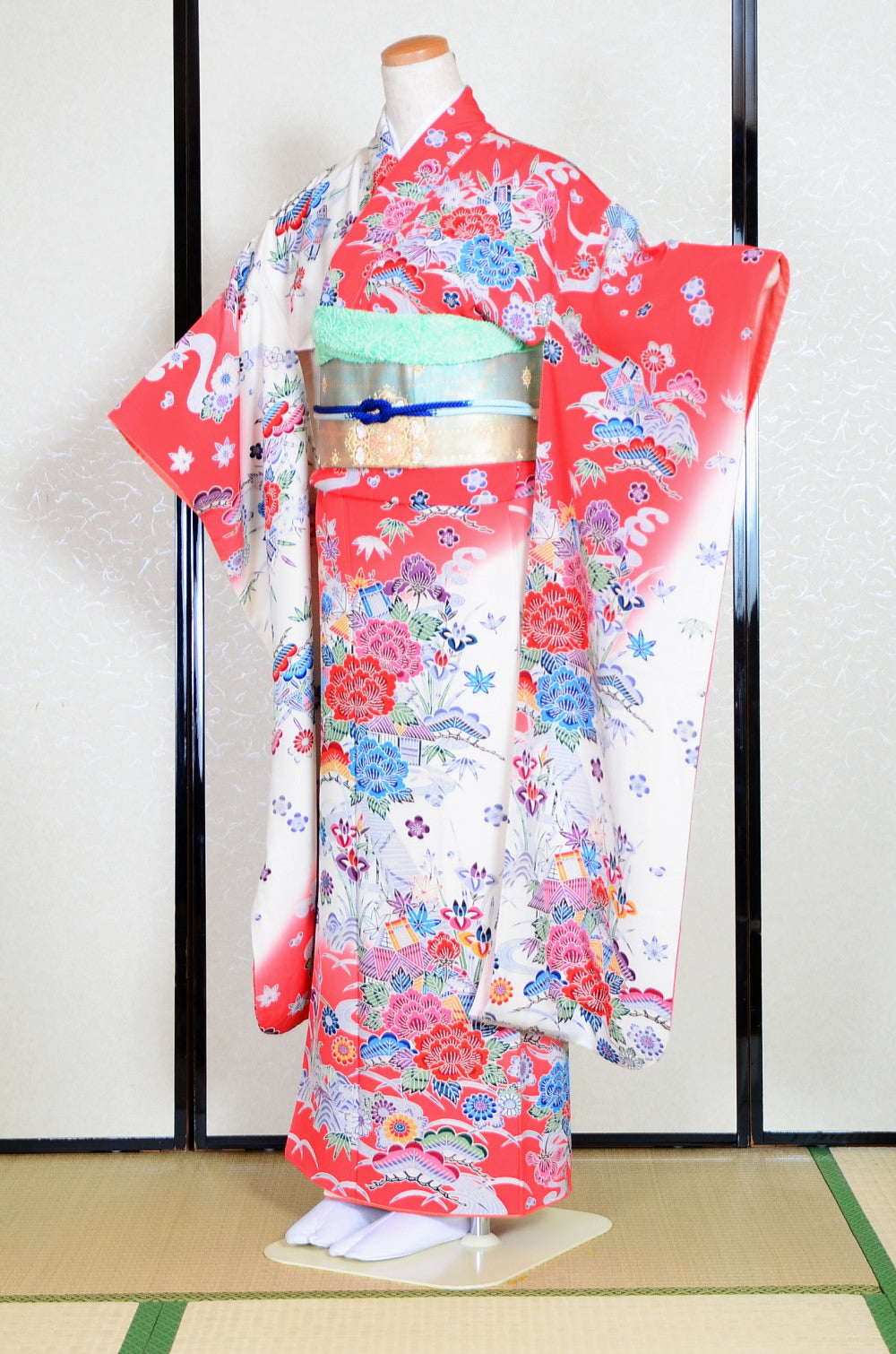 Long-sleeved kimono 6 items set / Furisode / FK#1-667