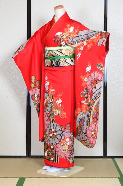 Long-sleeved kimono 6 items set / Furisode / FK#1-387