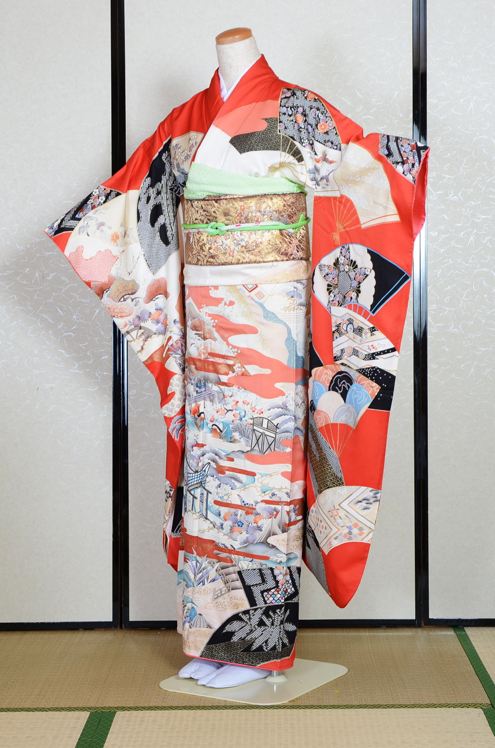 Long-sleeved kimono 6 items set / Furisode / FK#1-815